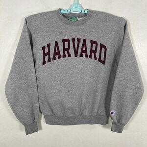 Harvard‎ University Sweater Mens Small Gray Champion Sweatshirt Pullover Crew